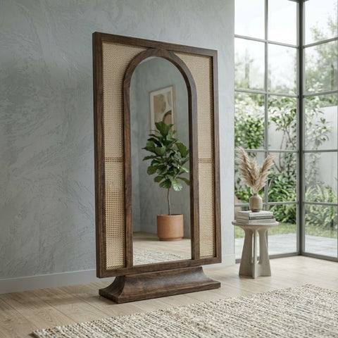 PRITI Solid Sheesham Wood Framed Vertical Mirror