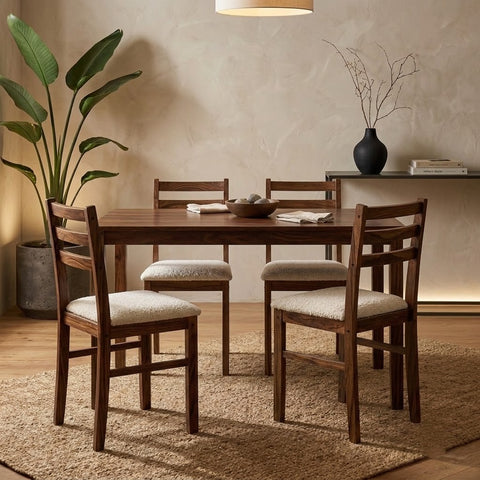 PRITI Solid Sheesham Wood Kitchen Dining Set for 4
