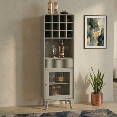PRITI Solid Wood Bar Cabinet | Mango Wood Wine & Liquor Storage