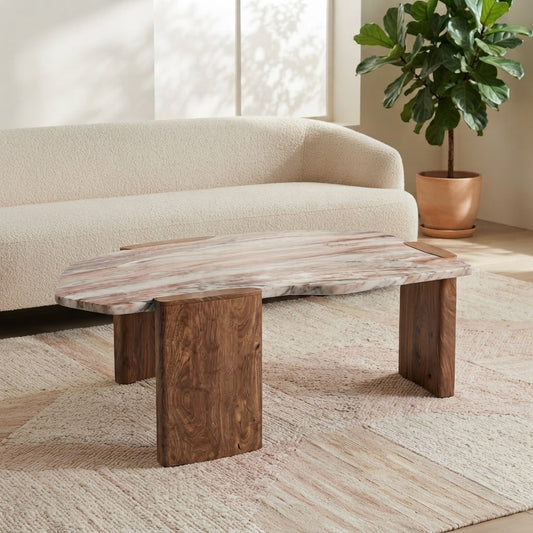 PRITI Solid Wood Coffee Table for Modern Living Room