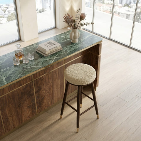 PRITI Solid Wood Counter Height Bar Stool 