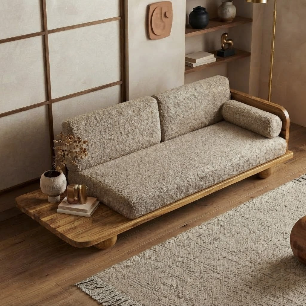 PRITI Solid Wood Designer 3 Seater Sofa for Living Room