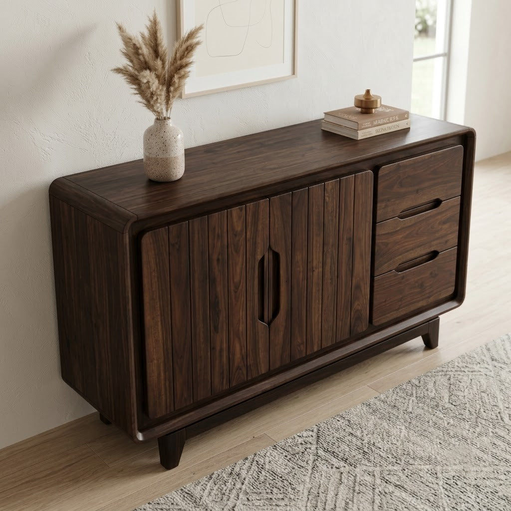 PRITI Solid Wood Sideboard – 60 Inch Storage Unit