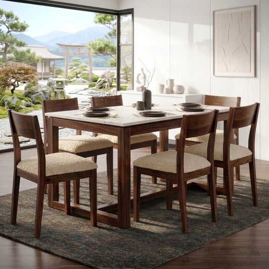 PRITI Solid Wooden 6 Seater Dining Room Furniture Set