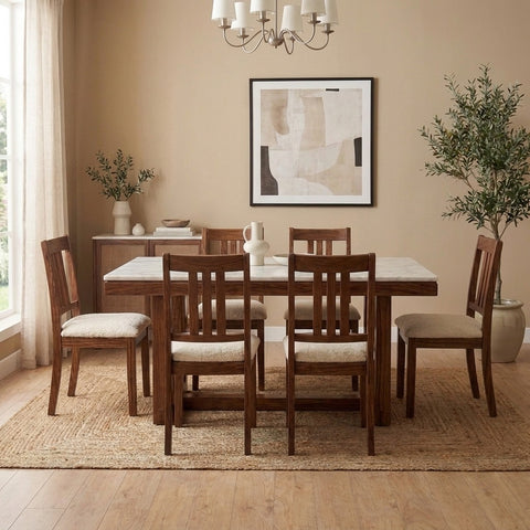 PRITI Solid Wooden Dining Table & Chair Set