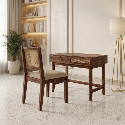 PRITI Sheesham Wood Writing Desk Chair Combo for Home