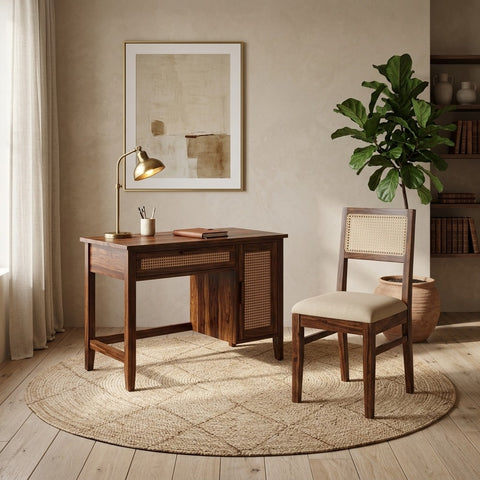 PRITI Sheesham Wood Study Table and Chair Set for Students | Kids | Adults
