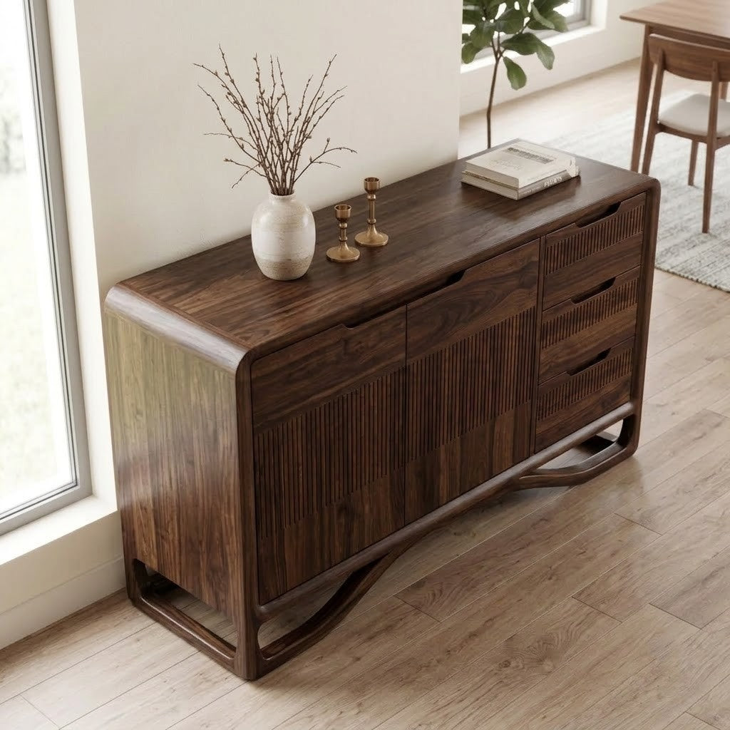 PRITI Traditional Sheesham Wood Sideboard for Living Room
