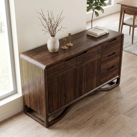 PRITI Traditional Sheesham Wood Sideboard for Living Room