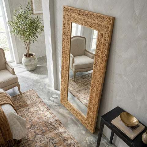 PRITI Traditional Wooden Wall Mirror 210cm