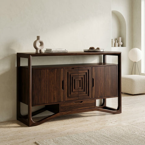 PRITI Walnut Sheesham Sideboard for Living Room