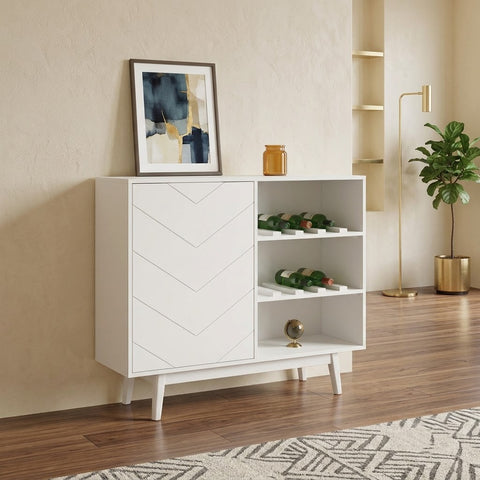 PRITI Wooden Bar Cabinet for Home | Mango Wood Wine & Liquor Storage