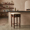 PRITI Wooden Bar Stool for Home | Sheesham Wood Upholstered Seat