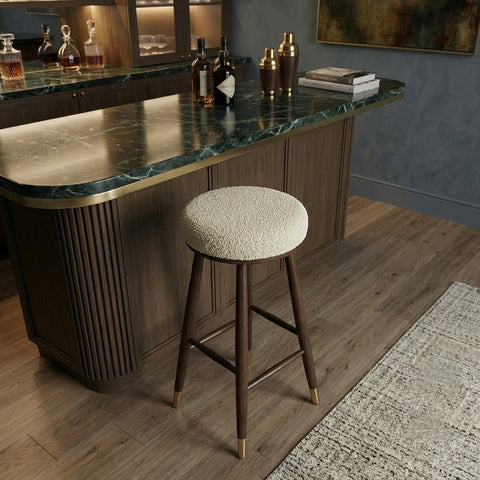 PRITI Wooden Bar Stool for Kitchen Counter, Café & Lounge