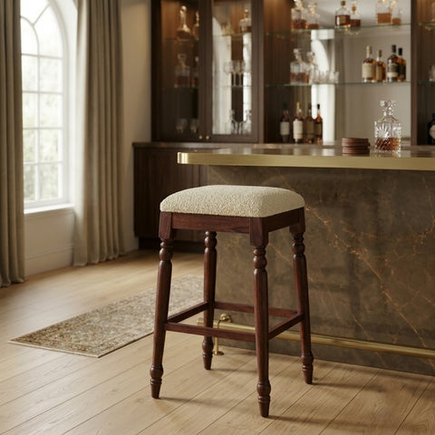 PRITI Wooden Bar Stool for Kitchen Counter & Home Bar