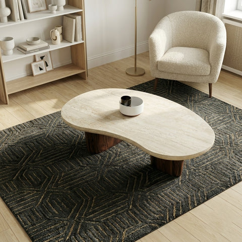 PRITI Wooden Coffee Table – Dark Walnut Sheesham Wood Center Table