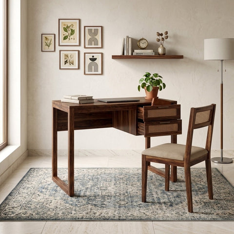 PRITI Wooden Reading & Study Table with Chair