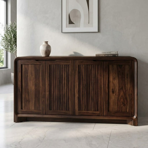 PRITI Wooden Sideboard Cabinet with Hinged Doors