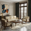 PRITI Wooden Sofa Set | 3+1+1 Sheesham Wood Sofa Set for Living Room
