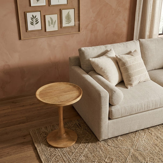 PRITI Wooden Sofa Side Table | Premium Mango Wood Corner Table for Home