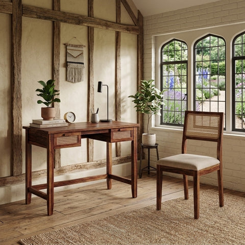 PRITI Wooden Study Table and Chair Set in Solid Sheesham Wood for Kids & Adults