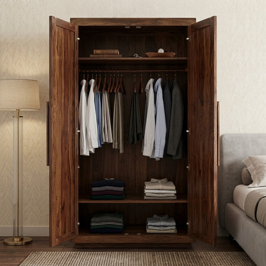 PRITI Wooden Wardrobe for Clothes | Sheesham Cupboard