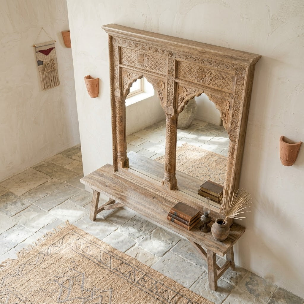 PRITI arch-inspired frame mirror for bedroom décor