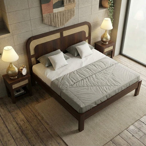 PRITI artisan made natural cane bed for modern interiors