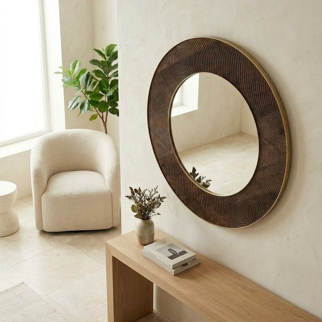 PRITI circular wall mirror for living room decor