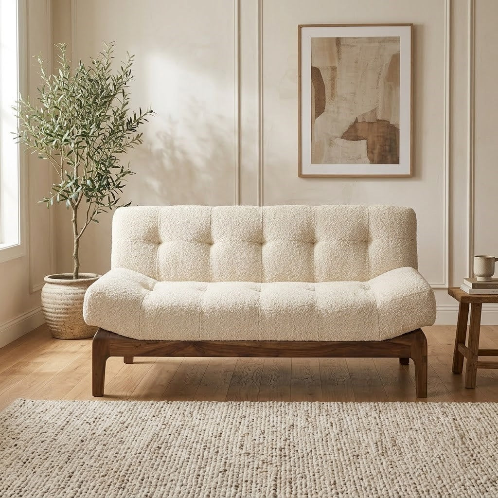 PRITI compact Sheesham wood loveseat for living room decor