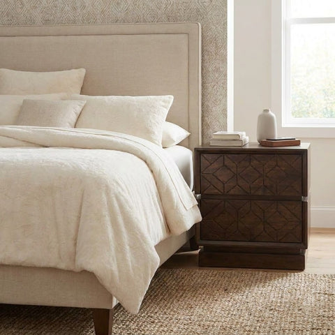 PRITI contemporary Sheesham bedside table with storage drawers