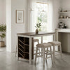 PRITI counter height dining table with storage and four stools