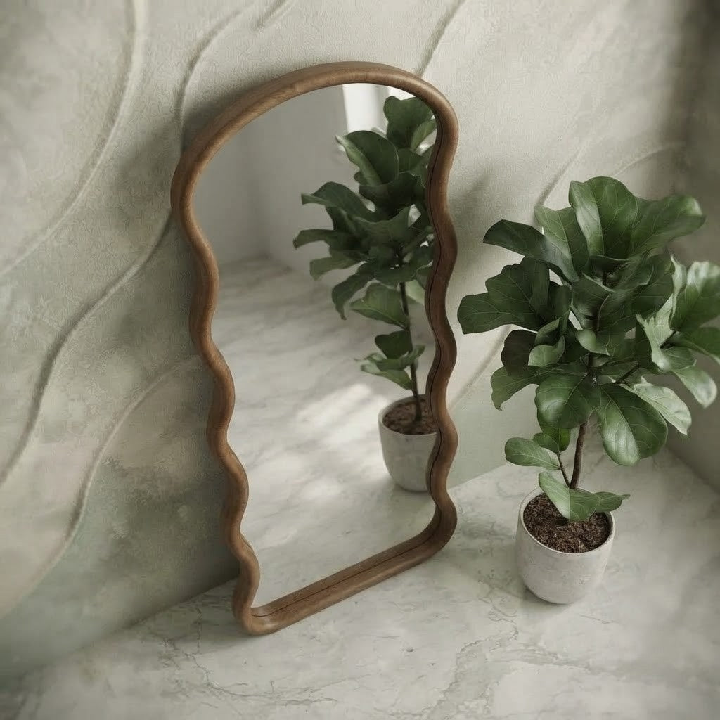 PRITI curved wall mirror for living room and entryway