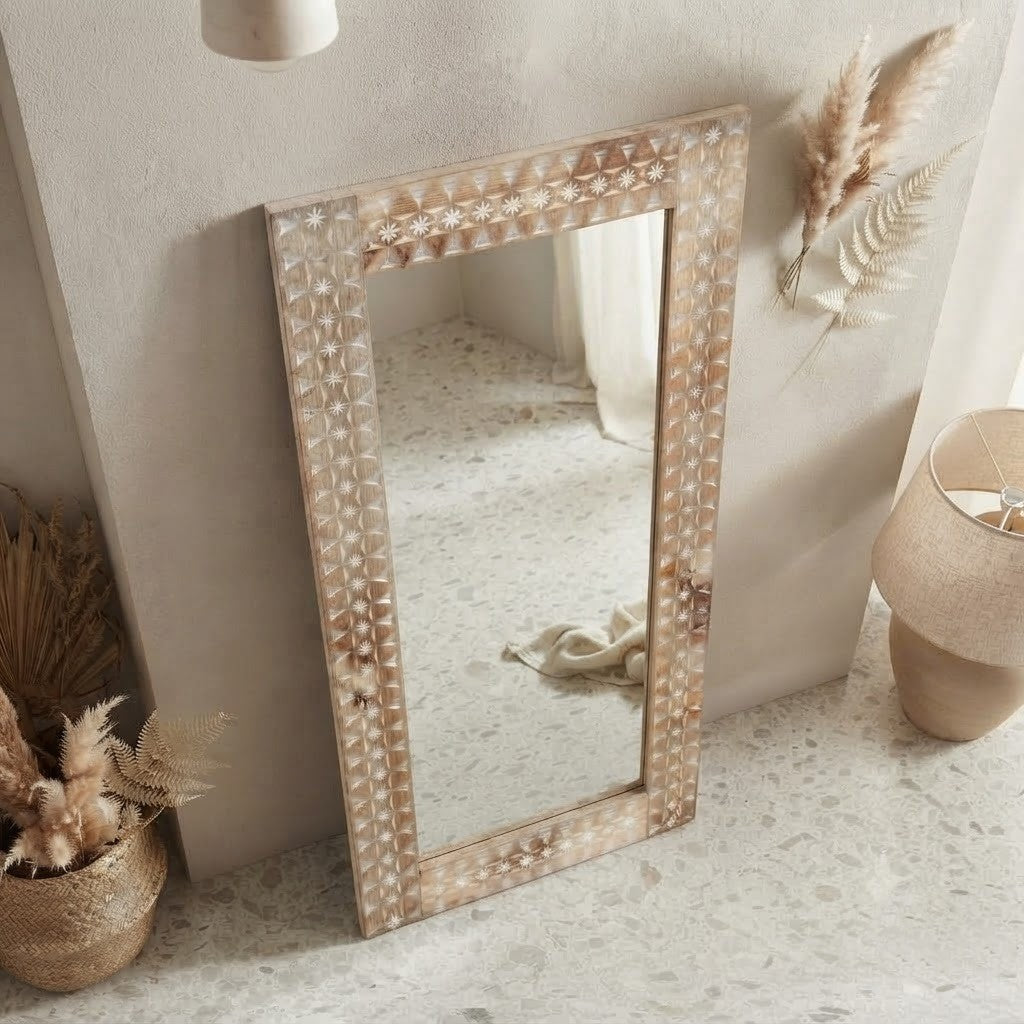 PRITI decorative CNC wall mirror for bedroom décor