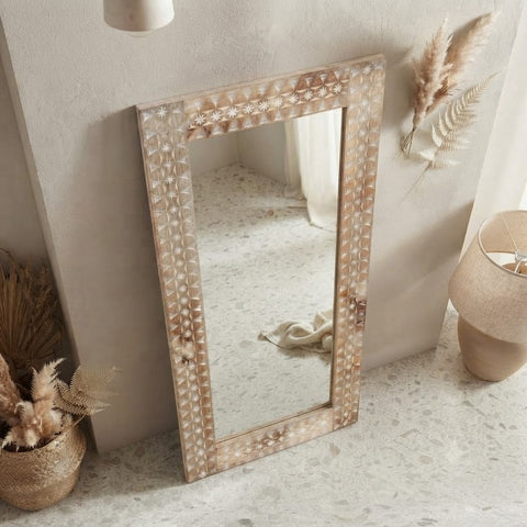 PRITI decorative CNC wall mirror for bedroom décor