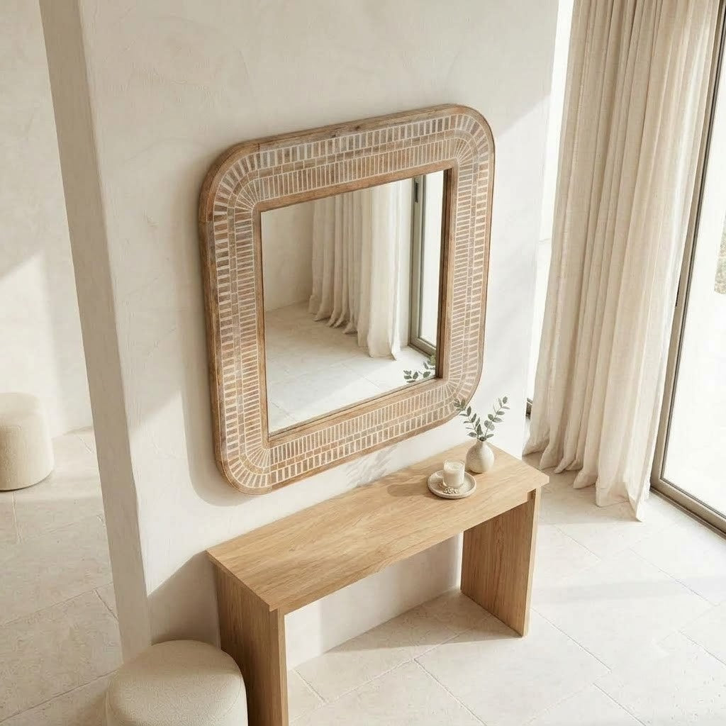 PRITI decorative square mirror for hallway and entryway