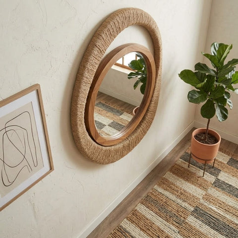 PRITI decorative wood frame mirror for home