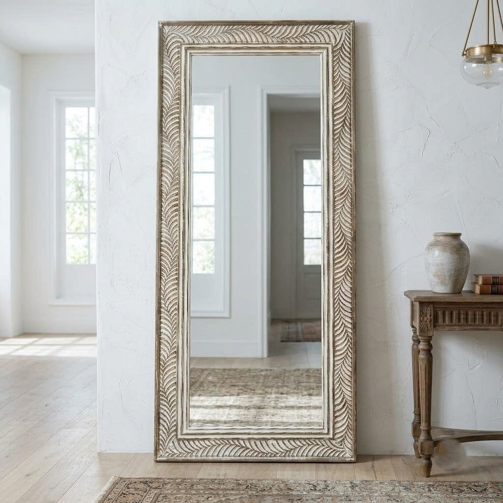 PRITI designer hand-carved mirror for entryway décor