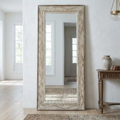 PRITI designer hand-carved mirror for entryway décor
