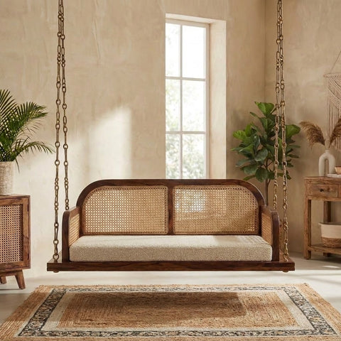 PRITI elegant Sheesham wood jhula for living room balcony and veranda