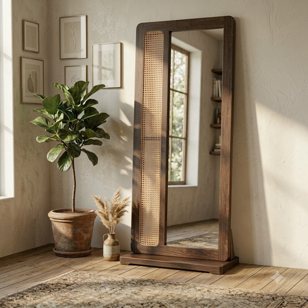 PRITI full length dressing mirror with Sheesham wood frame