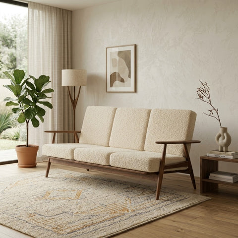PRITI handcrafted teak wood sofa for modern living room