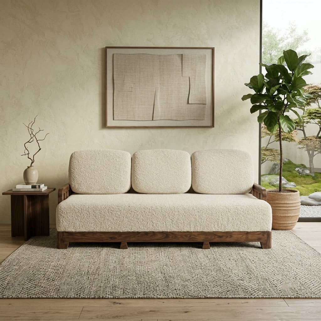 PRITI handcrafted three seater sofa for modern living room