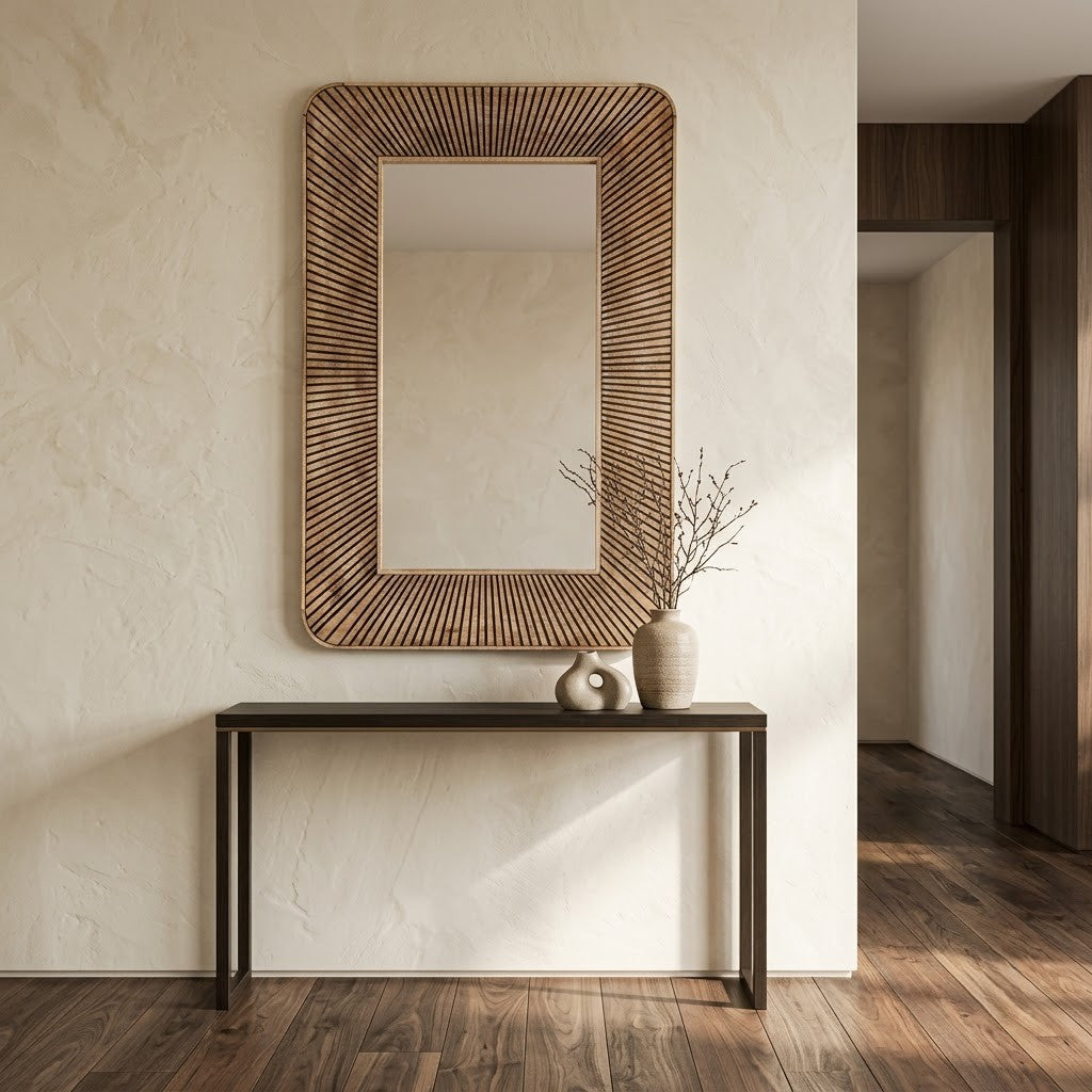 PRITI landscape wall mirror for hallway and entryway interiors