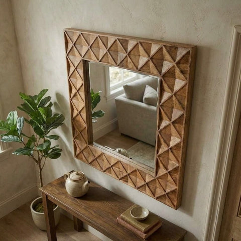 PRITI large square wall mirror for living room decor