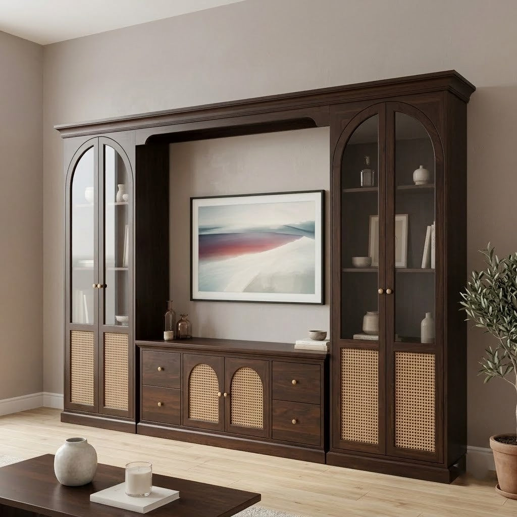 PRITI luxury wooden entertainment centre for living room