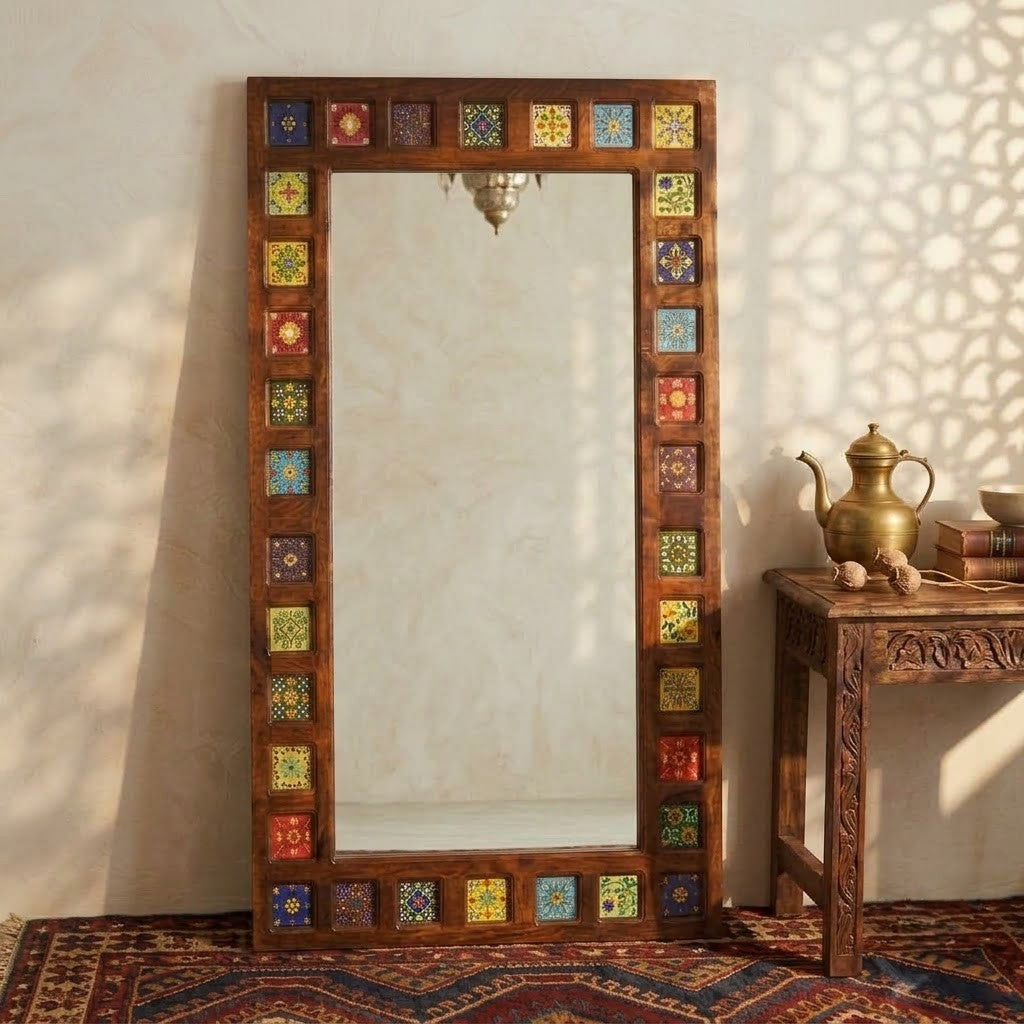 PRITI modern tile border mirror for living room