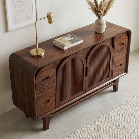 PRITI modern wooden sideboard with arched cabinet doors