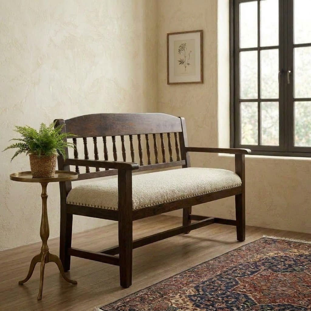 PRITI premium Sheesham wood bench for bedroom and entryway