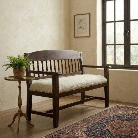 PRITI premium Sheesham wood bench for bedroom and entryway